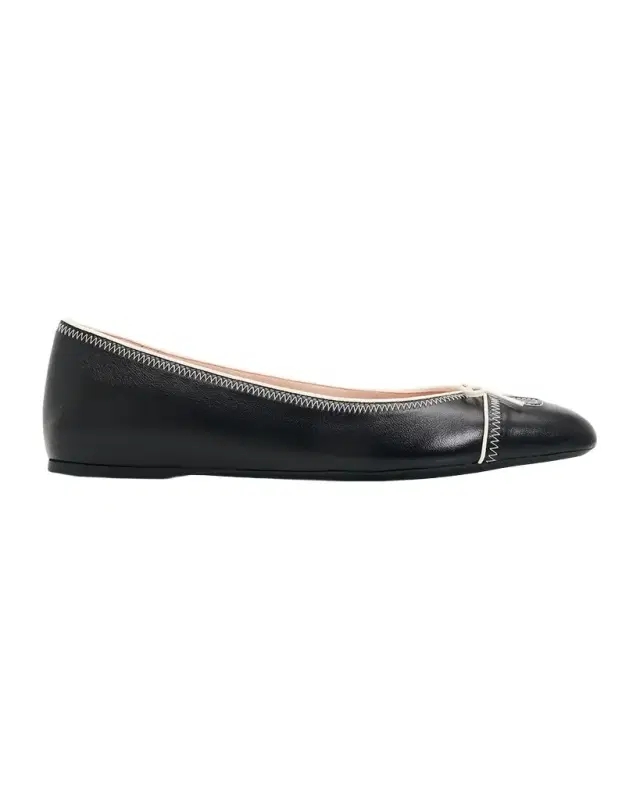 Valentino Garavani VLogo Signature Leather Ballerina Flats
