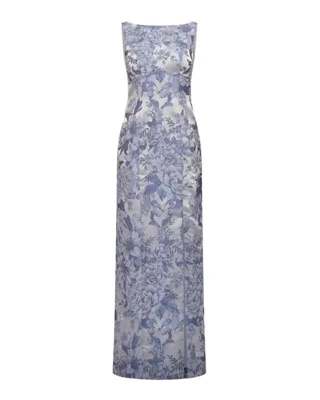 Kay Unger New York Everleigh Floral Jacquard Column Gown
