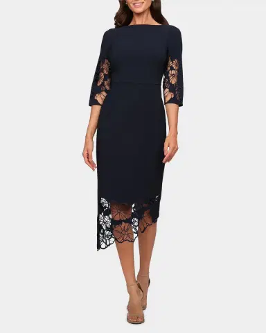 Kay Unger New York Vanna Guipure Lace Midi-Dress | Thumbnail 2