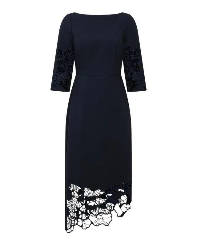 Kay Unger New York Vanna Guipure Lace Midi-Dress