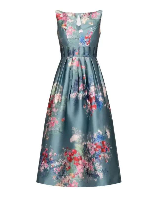 Kay Unger New York Hara Floral Tea-Length Dress