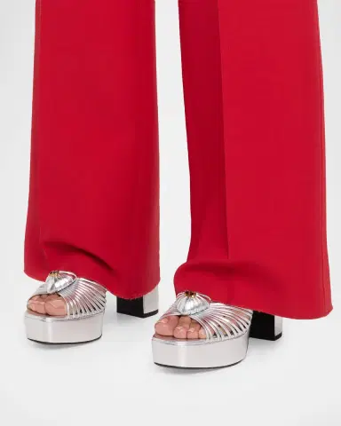 Valentino Garavani 115mm Coeur Royal Metallic Leather Platform Sandals | Thumbnail 2 Valentino Garavani 115mm Coeur Royal Metallic Leather Platform Sandals | Thumbnail 2