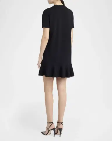 Valentino Garavani Velvet Bow Short-Sleeve Knit Mini Dress | Thumbnail 3 Valentino Garavani Velvet Bow Short-Sleeve Knit Mini Dress | Thumbnail 3