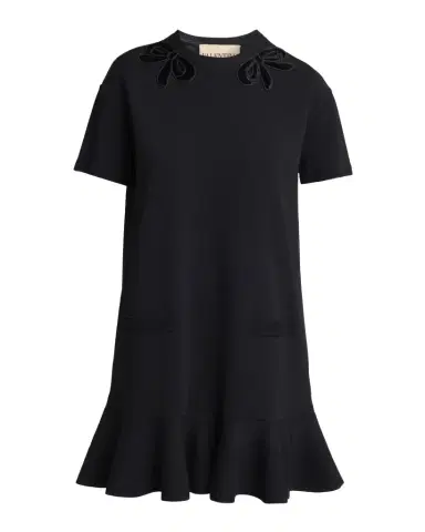 Valentino Garavani Velvet Bow Short-Sleeve Knit Mini Dress | Thumbnail 1 Valentino Garavani Velvet Bow Short-Sleeve Knit Mini Dress | Thumbnail 1