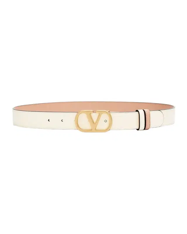 Valentino Garavani VLogo Signature Reversible Shiny Calfskin Belt 30MM