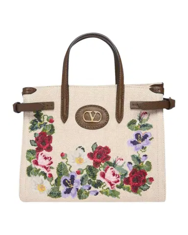 Valentino Garavani Antibes Small Floral-Embroidered Shopping Tote Bag | Thumbnail 1