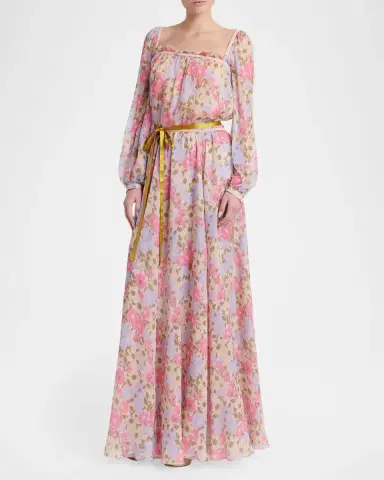 Valentino Garavani Floral Silk Georgette Maxi Skirt | Thumbnail 2 Valentino Garavani Floral Silk Georgette Maxi Skirt | Thumbnail 2