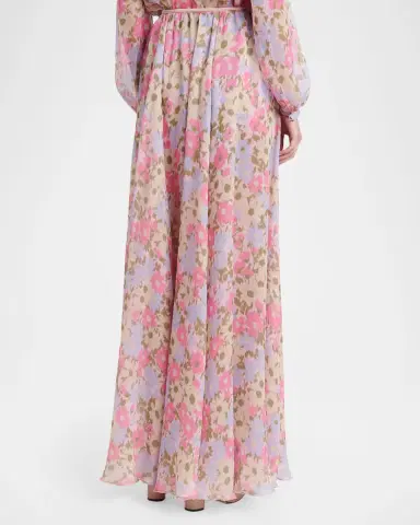 Valentino Garavani Floral Silk Georgette Maxi Skirt | Thumbnail 3 Valentino Garavani Floral Silk Georgette Maxi Skirt | Thumbnail 3