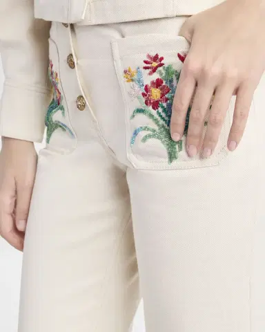 Valentino Garavani Beaded Front Pocket Straight-Leg Jeans | Thumbnail 5 Valentino Garavani Beaded Front Pocket Straight-Leg Jeans | Thumbnail 5