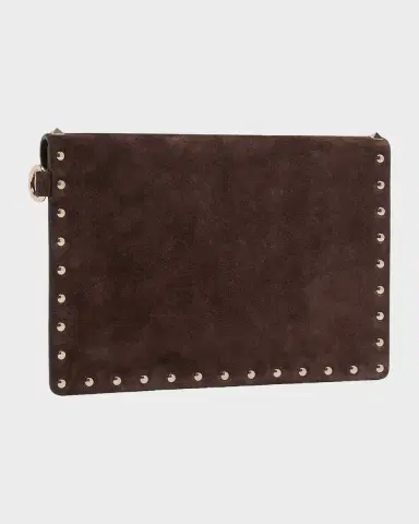 Valentino Garavani Rockstud Suede Wristlet Pouch Bag | Thumbnail 3