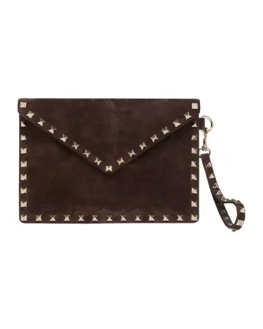 Valentino Garavani Rockstud Suede Wristlet Pouch Bag | Thumbnail 1