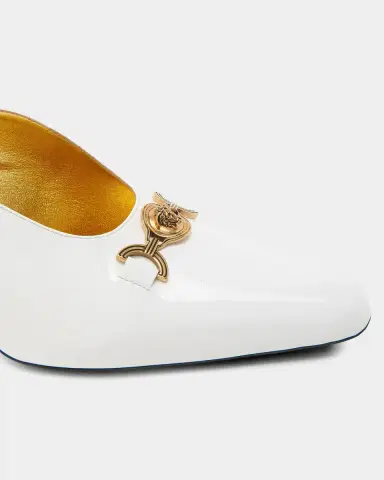 Versace 90MM Medusa-Detail Leather Slingback Pumps | Thumbnail 3 Versace 90MM Medusa-Detail Leather Slingback Pumps | Thumbnail 3