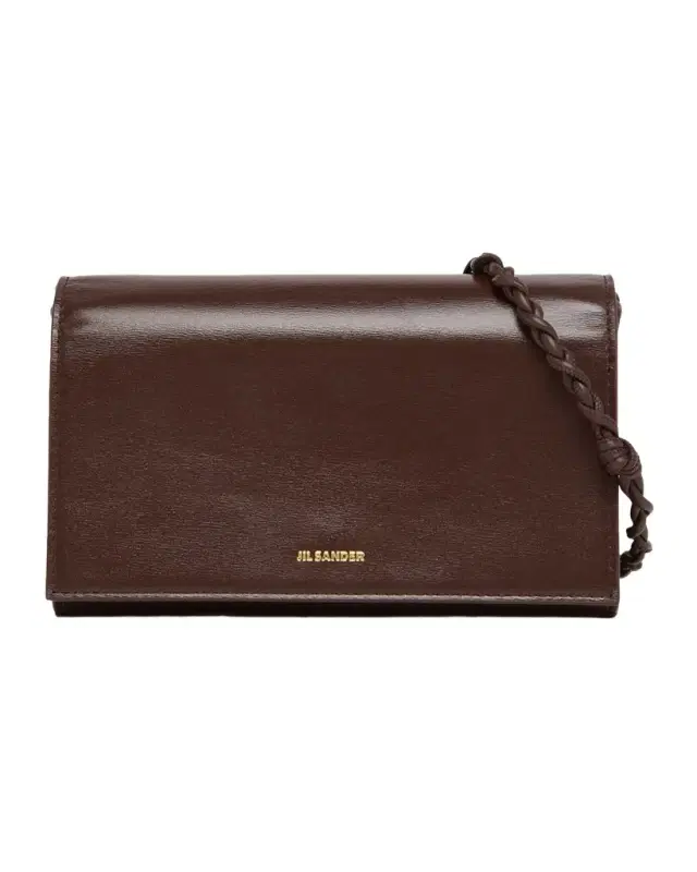 Jil Sander Tangle Leather Wallet-On-Strap