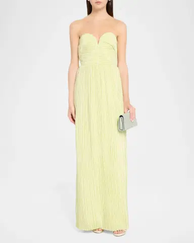 As It May Liora Pleated Strapless Column Gown | Thumbnail 2