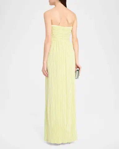 As It May Liora Pleated Strapless Column Gown | Thumbnail 3