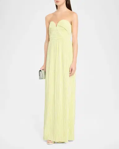 As It May Liora Pleated Strapless Column Gown | Thumbnail 4