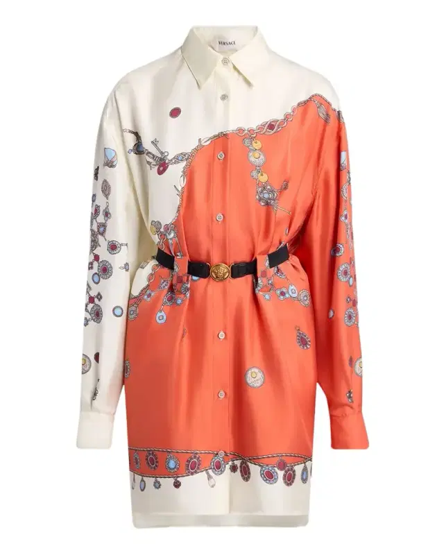 Versace Printed Silk Twill Shirtdress