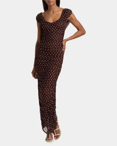 Black Halo Evangeline Polka Dot Maxi Dress | Thumbnail 2