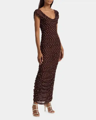 Black Halo Evangeline Polka Dot Maxi Dress | Thumbnail 7