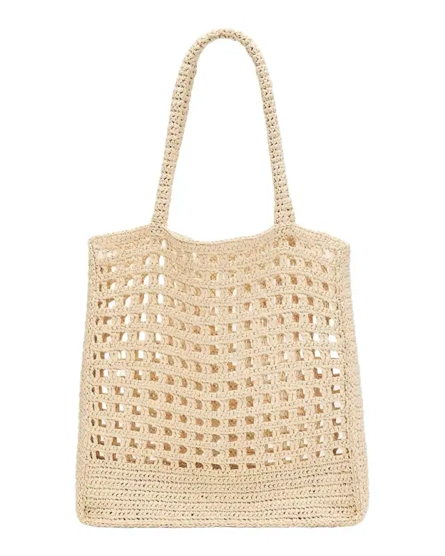 A.L.C. Ruby Crochet Raffia Tote Bag