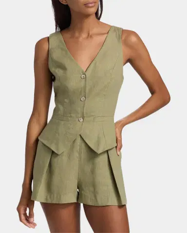 BLACK HALO Matias Linen Romper | Thumbnail 4 BLACK HALO Matias Linen Romper | Thumbnail 4