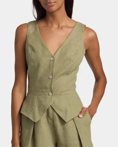 BLACK HALO Matias Linen Romper | Thumbnail 5 BLACK HALO Matias Linen Romper | Thumbnail 5
