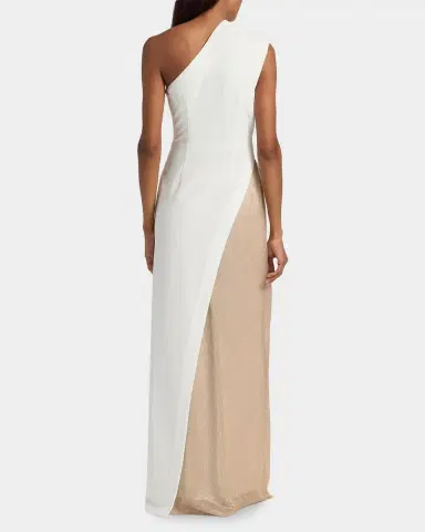 BLACK HALO Marigold Two-Tone One-Shoulder A-Line Gown | Thumbnail 3 BLACK HALO Marigold Two-Tone One-Shoulder A-Line Gown | Thumbnail 3