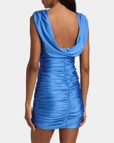 BLACK HALO Evangeline Stretch Satin Draped Mini Dress | Thumbnail 3 BLACK HALO Evangeline Stretch Satin Draped Mini Dress | Thumbnail 3