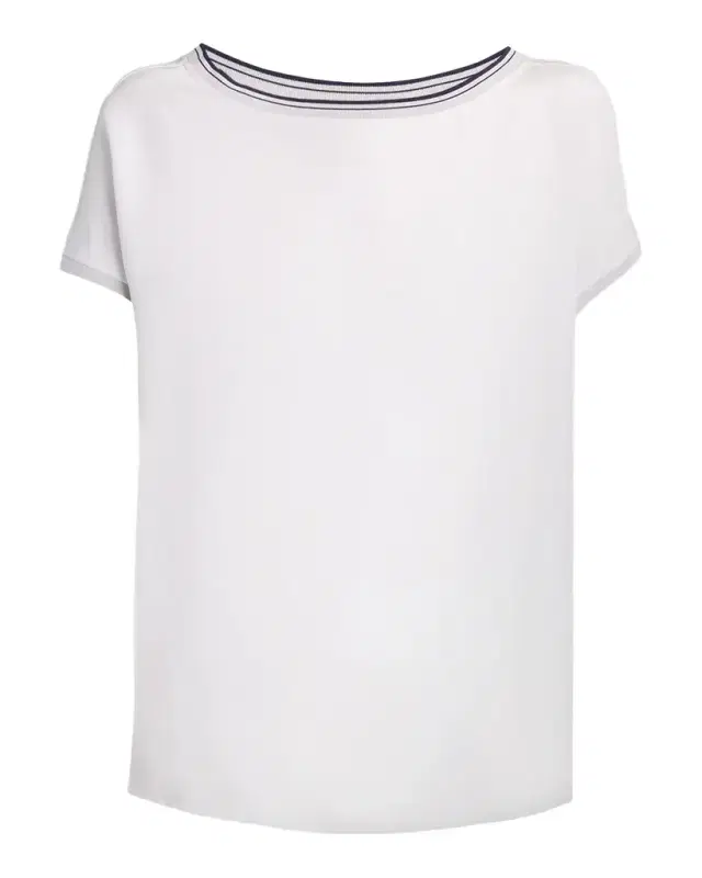Giorgio Armani Stretch Silk Short-Sleeve Top