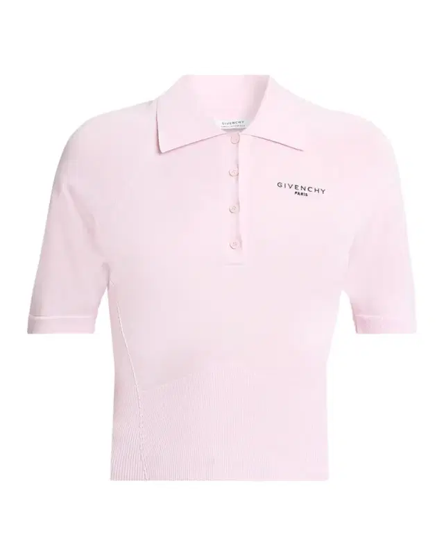 Givenchy Short-Sleeve Cotton-Silk Cropped Polo Shirt