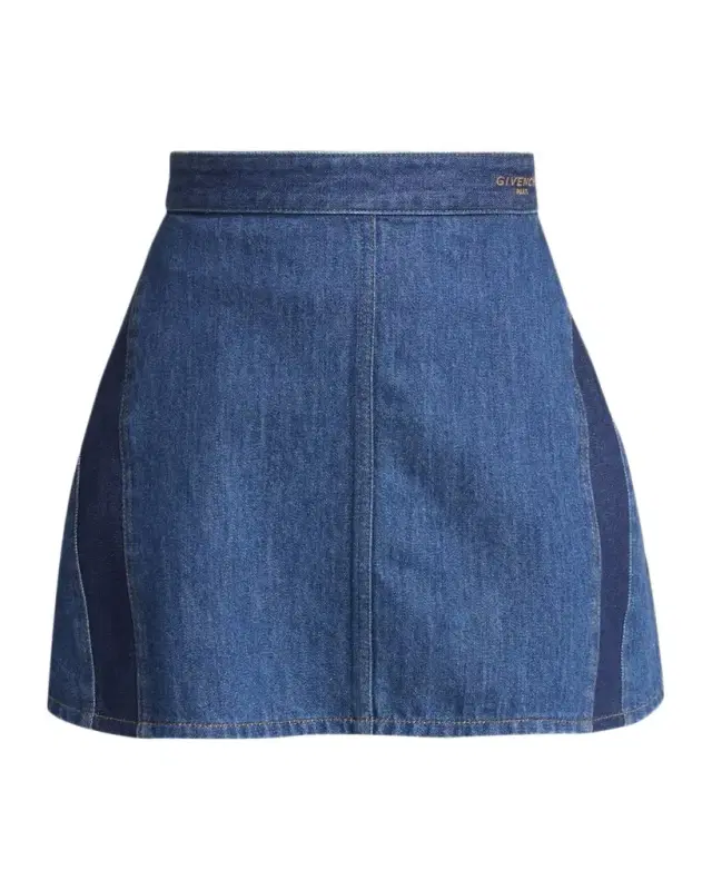 Givenchy Stripe Denim Mini Cocoon Skirt