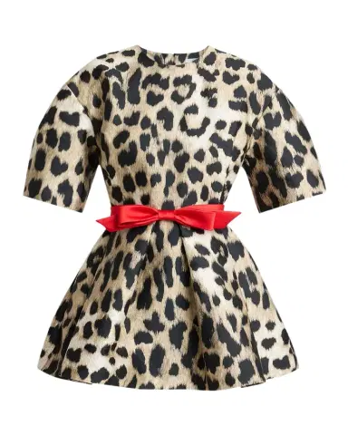 Givenchy Short-Sleeve Leopard-Jacquard Cocoon Mini Dress | Thumbnail 1 Givenchy Short-Sleeve Leopard-Jacquard Cocoon Mini Dress | Thumbnail 1