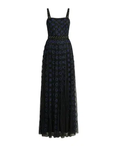 Mac Duggal Square-Neck Embroidered Mesh Gown | Thumbnail 1 Mac Duggal Square-Neck Embroidered Mesh Gown | Thumbnail 1