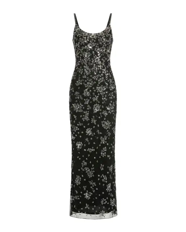 Mac Duggal Floral-Embellished Column Gown
