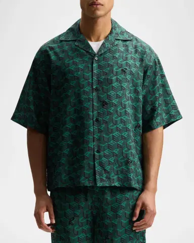 PURPLE Embellished Logo Camp Shirt | Thumbnail 3 PURPLE Embellished Logo Camp Shirt | Thumbnail 3