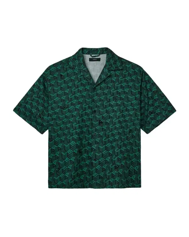 PURPLE Embellished ogo Camp Shirt