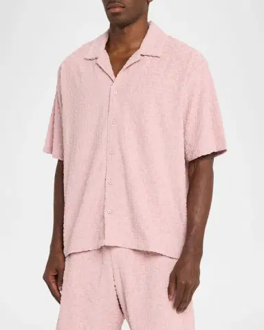 PURPLE Men's Logo Toweling Short-Sleeve Shirt | Thumbnail 4 PURPLE Men's Logo Toweling Short-Sleeve Shirt | Thumbnail 4