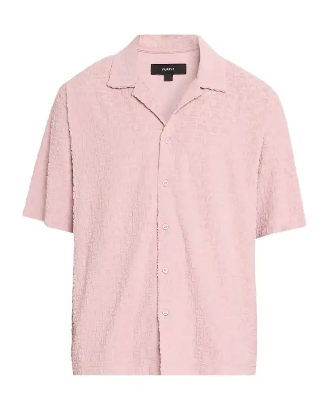 PURPLE Men 's ogo Toweling Short-Sleeve Shirt