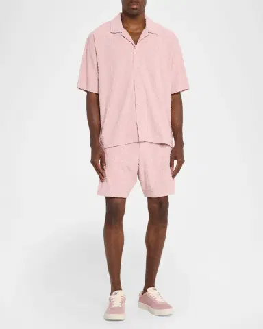 PURPLE Men's Terry Toweling Pull-On Shorts | Thumbnail 2 PURPLE Men's Terry Toweling Pull-On Shorts | Thumbnail 2