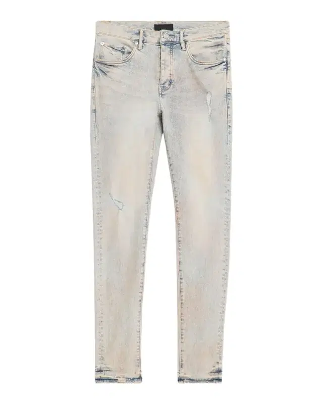 PURPLE Men 's P001 Pink Mud Distressed Stretch Skinny Jeans