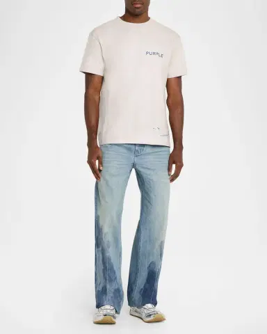 PURPLE Men's Blowout Bleached Wide-Leg Jeans | Thumbnail 2 PURPLE Men's Blowout Bleached Wide-Leg Jeans | Thumbnail 2