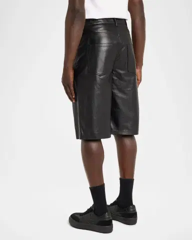 PURPLE Men's Leather Five-Pocket Shorts | Thumbnail 3