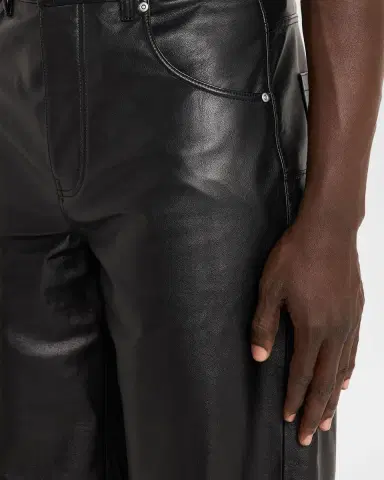 PURPLE Men's Leather Five-Pocket Shorts | Thumbnail 5