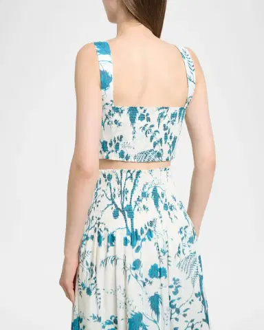 Erdem Floral-Print Cotton-Linen Bra Top | Thumbnail 3 Erdem Floral-Print Cotton-Linen Bra Top | Thumbnail 3