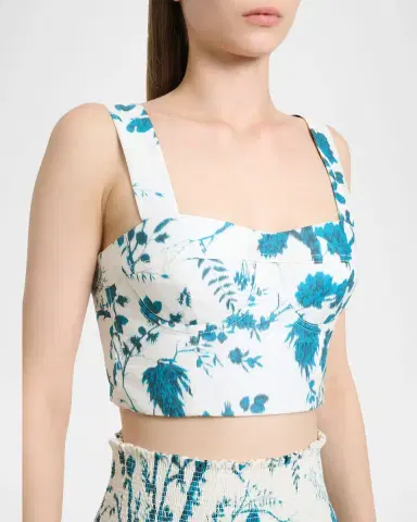 Erdem Floral-Print Cotton-Linen Bra Top | Thumbnail 5 Erdem Floral-Print Cotton-Linen Bra Top | Thumbnail 5