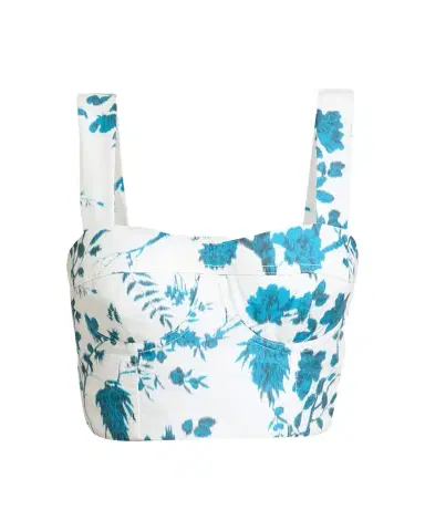 Erdem Floral-Print Cotton-Linen Bra Top | Thumbnail 1 Erdem Floral-Print Cotton-Linen Bra Top | Thumbnail 1