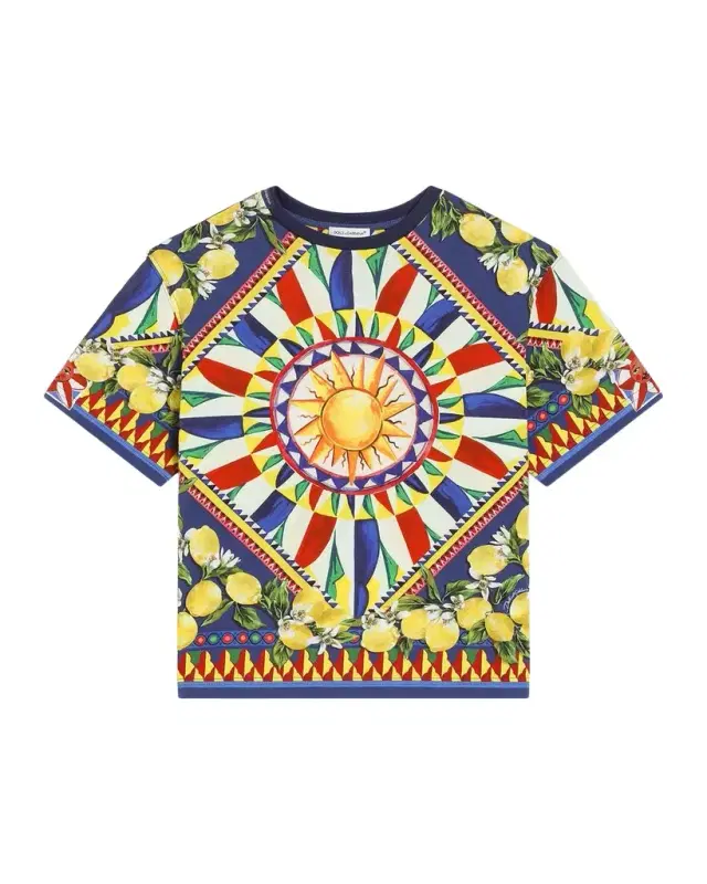 Dolce & Gabbana Boy 's Carretto-Print Short-Sleeve T-Shirt, Size 8-14