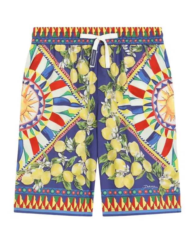 Dolce & Gabbana Boy 's Carretto-Print Bermuda Shorts, Size 8-14
