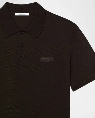 Givenchy Men's Grosgrain Label Cotton Polo Shirt | Thumbnail 3 Givenchy Men's Grosgrain Label Cotton Polo Shirt | Thumbnail 3
