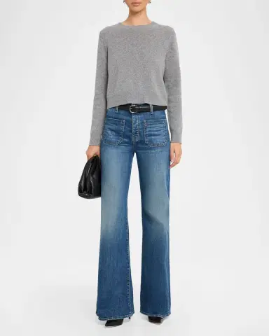 Nili Lotan Venus Dark Rust Cashmere Crop Sweater | Thumbnail 2 Nili Lotan Venus Dark Rust Cashmere Crop Sweater | Thumbnail 2